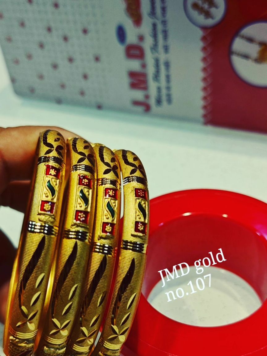 BANGLES PURE GOLD PLATED IN BRASS-GOLD BANGLES STYLE | DESIGN - 107