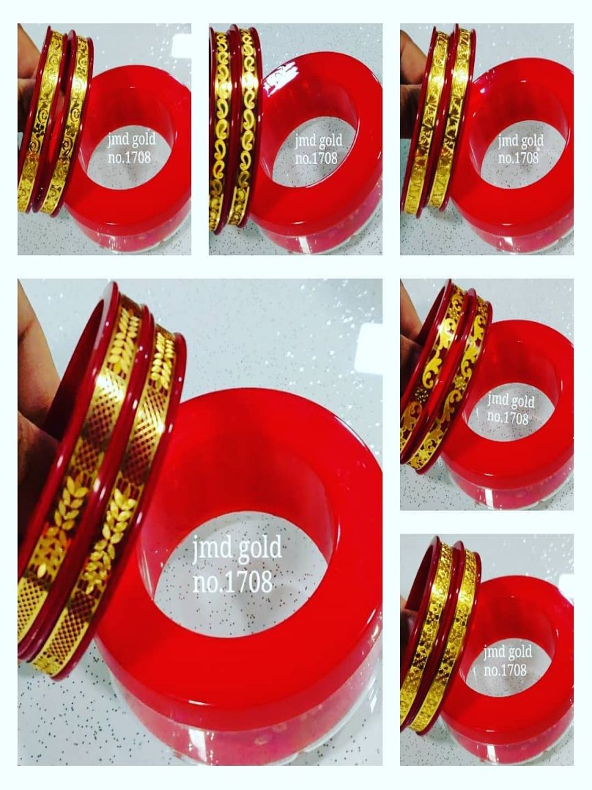 BANGLES PURE GOLD PLATED IN BRASS-GOLD BANGLES STYLE | DESIGN - 1708