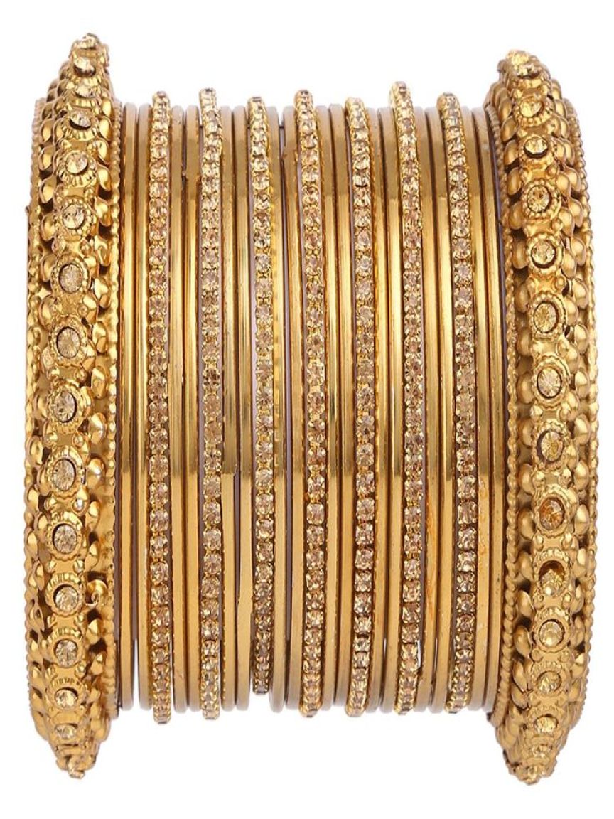 BANGLES PURE GOLD PLATED IN DESIGNER STONE STUDDED BANGLES STYLE | DESIGN - 02