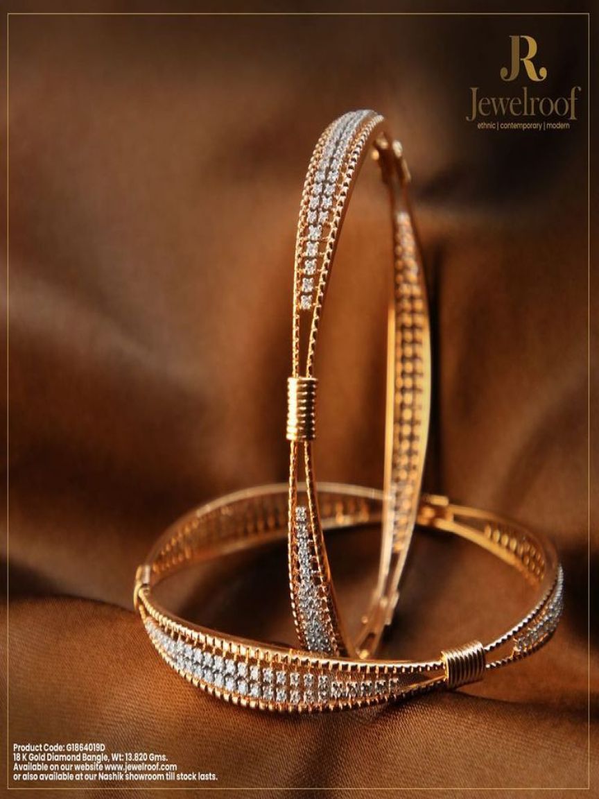 BANGLES PURE GOLD PLATED IN DESIGNER STONE STUDDED BANGLES STYLE | DESIGN - 96648