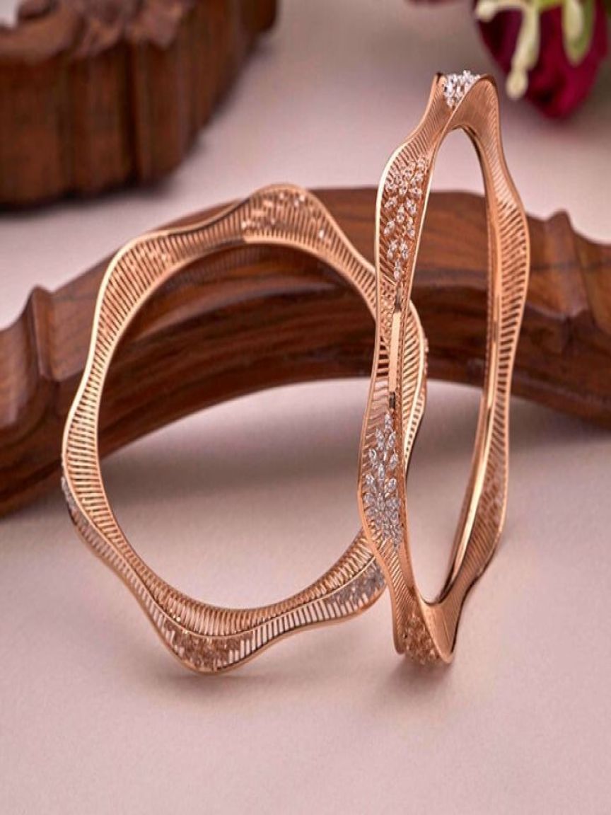BANGLES PURE GOLD PLATED IN DESIGNER STONE STUDDED BANGLES STYLE | DESIGN - 96648