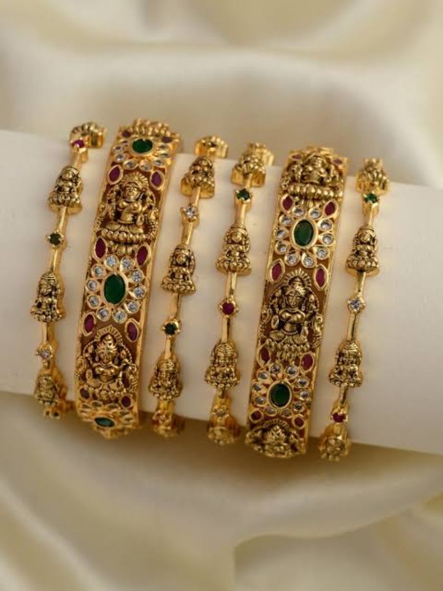 BANGLES PURE GOLD PLATED IN MEENA STYLE | DESIGN - 12345