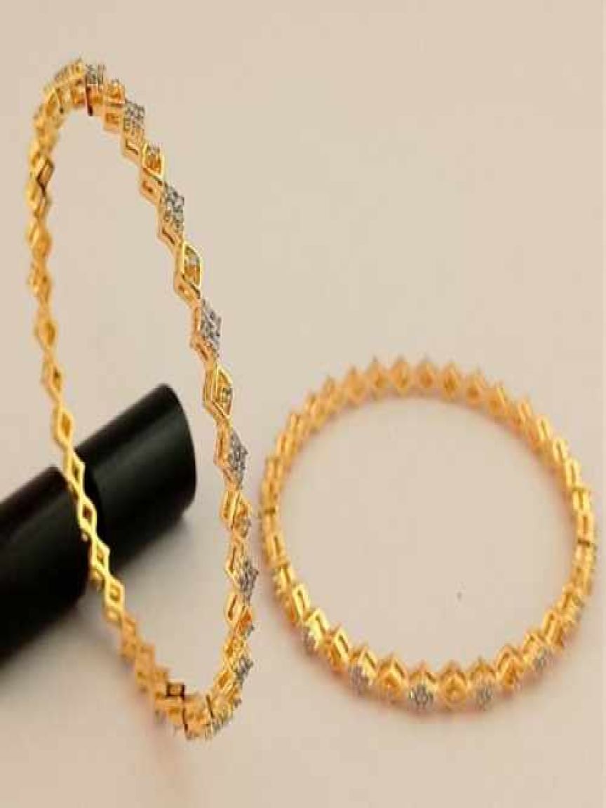 BANGLES PURE GOLD PLATED IN MEENA STYLE | DESIGN - 1256