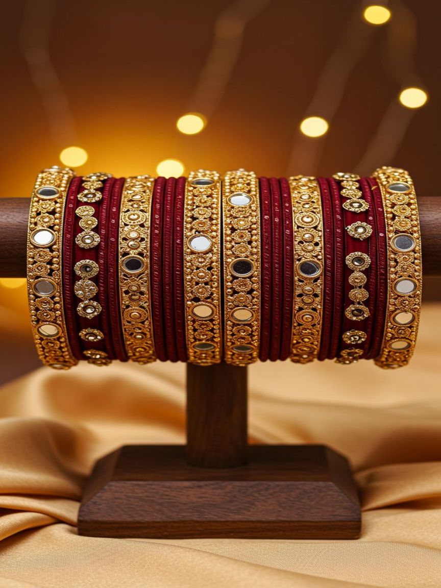 BANGLES PURE GOLD PLATED IN TRADITIONAL BANGLES STYLE | DESIGN - TD001