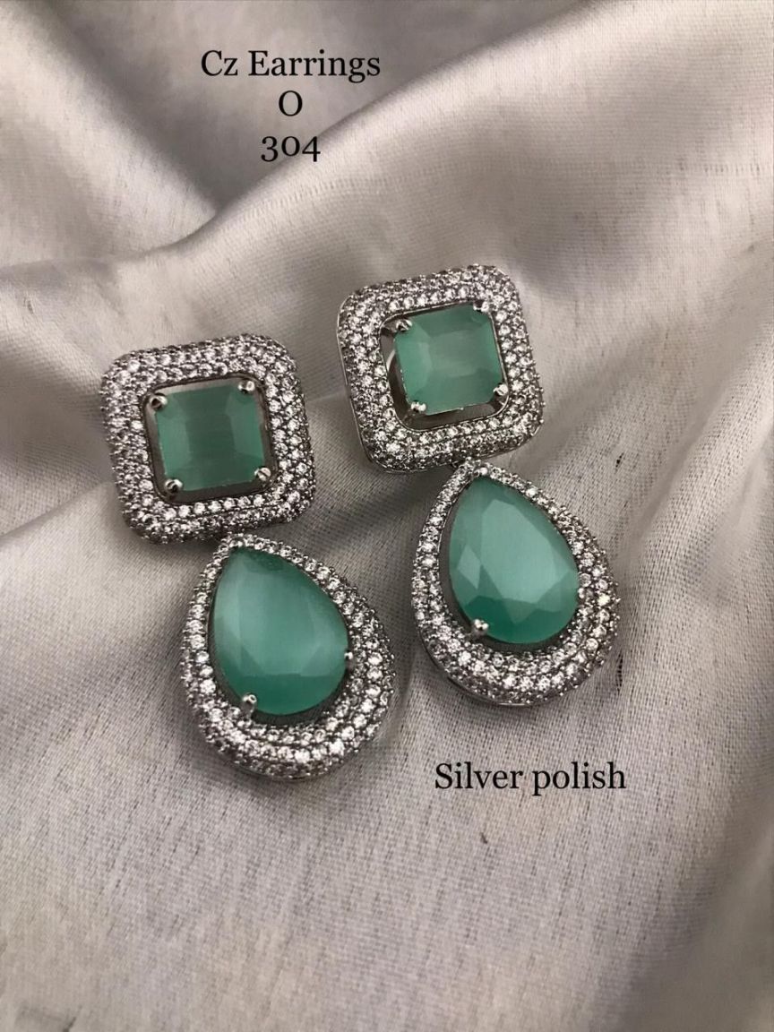 EARRINGS IN DESIGNER STONE STUDDED BANGLES STYLE | DESIGN - 7709